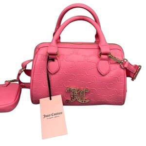 Juicy Couture All About That Bling Embossed Satchel with Gold Hardware